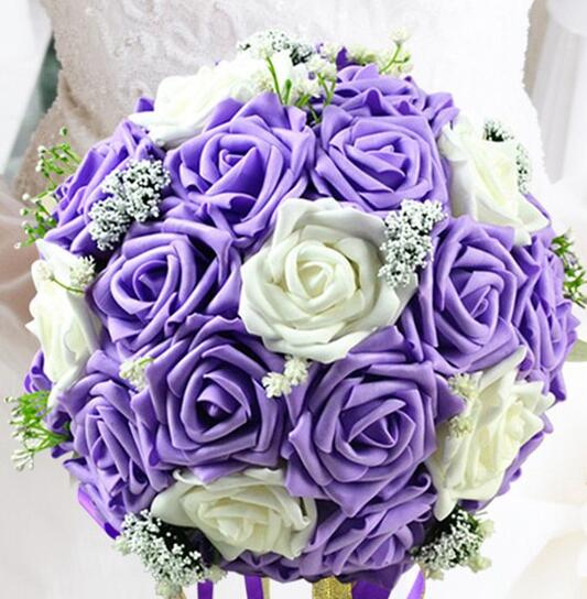 Bride 's Bouquet Red Pink Blue And Purple bouquet Luxurious Weddings