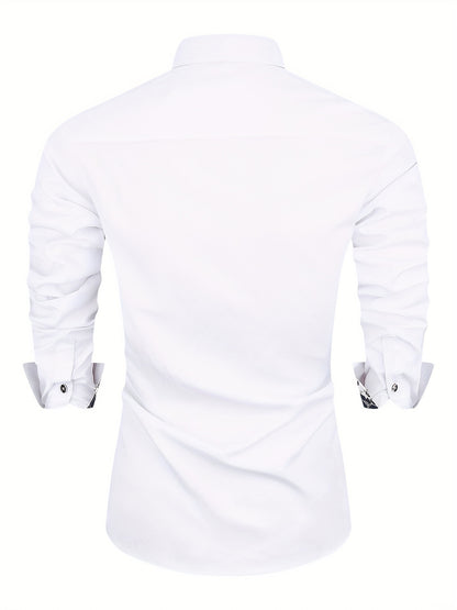 Men's Long Sleeve Tuxedo Shirt for Spring & Autumn Men's Formal Shirts Luxurious Weddings