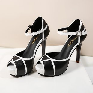 Fish mouth color matching high heels high heels