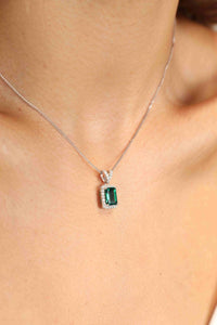 Adored 1.25 Carat Lab-Grown Emerald Pendant Necklace Necklace Luxurious Weddings
