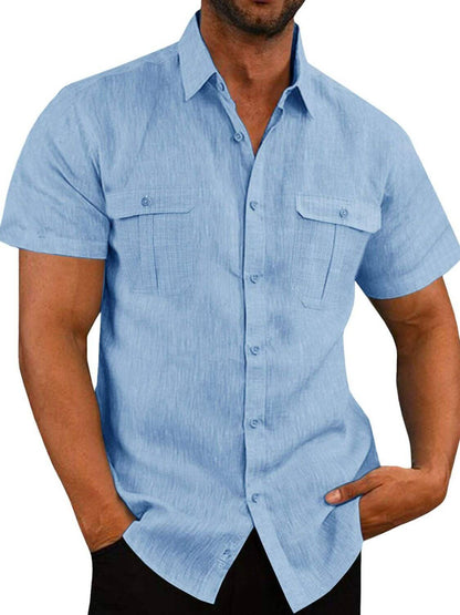 Men's Plus Size Collared Neck Short Sleeve Shirt Men’s shirts Luxurious Weddings