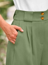 Two Button Wide Waistband Shorts Shorts Luxurious Weddings