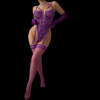 Seductive Lace Bodysuit & Gloves Lingerie Set