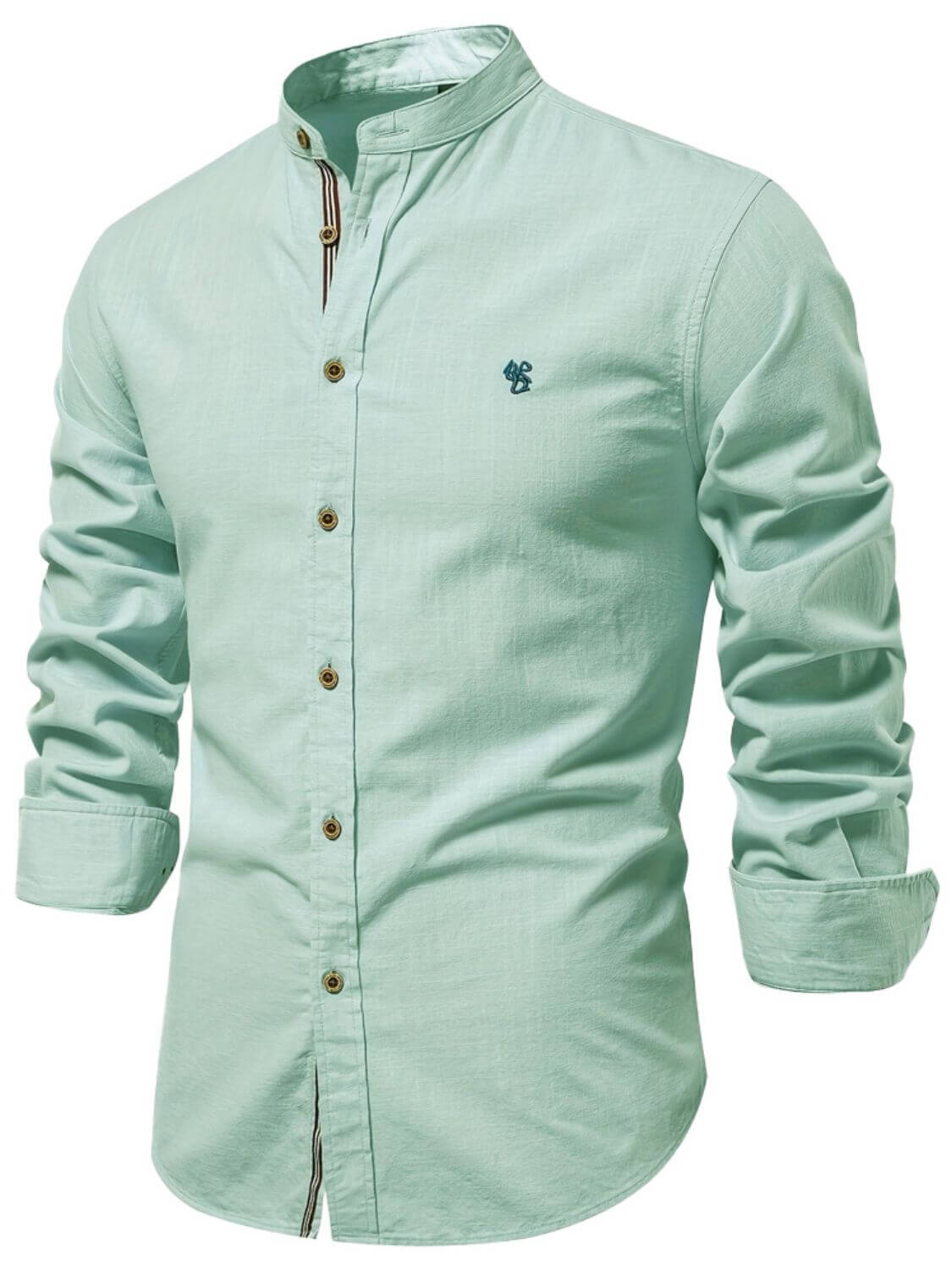 Men's Full Size Button Down Embroidered Shirt Plus Size Shirt Luxurious Weddings