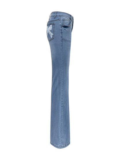 Bow Back Flare Jeans Jeans Luxurious Weddings