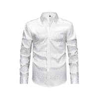 Men's Full Size Leopard Button Down Satin Shirt Plus Size mens shirts Luxurious Weddings