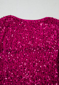 Sequin Surplice Long Sleeve Mini Dress Mini Dress Luxurious Weddings