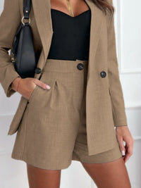 One Button Lapel Collar Blazer and Shorts Set womens suits Luxurious Weddings