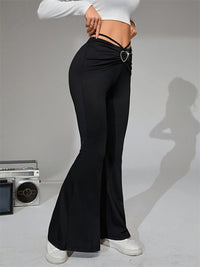 Tie-Back Flare Pants with Heart Buckle Pants Luxurious Weddings
