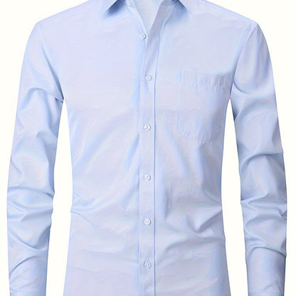 Men's Formal Business Shirts with Long Sleeves - Spring/Fall Collection Men's Formal Shirts Luxurious Weddings