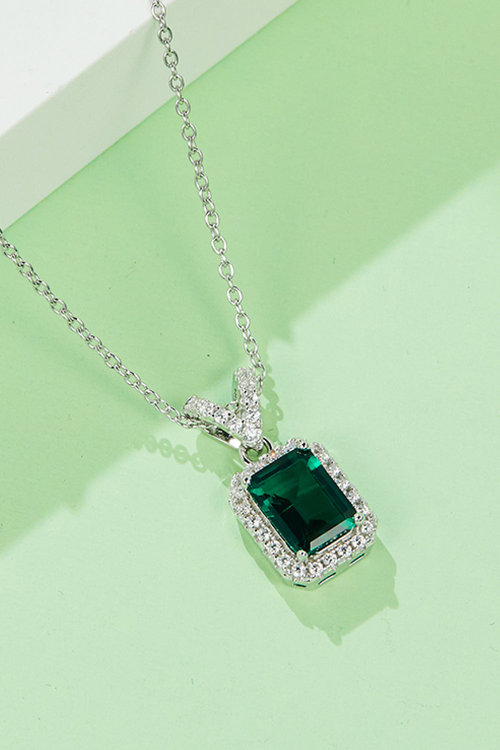 Adored 1.25 Carat Lab-Grown Emerald Pendant Necklace Necklace Luxurious Weddings