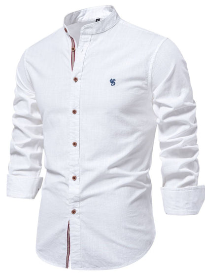Men's Full Size Button Down Embroidered Shirt Plus Size Shirt Luxurious Weddings