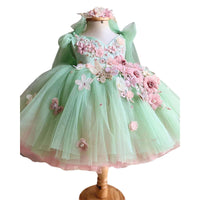 Children's Bow Mesh Bubble Skirt Dress girls dress Luxurious Weddings