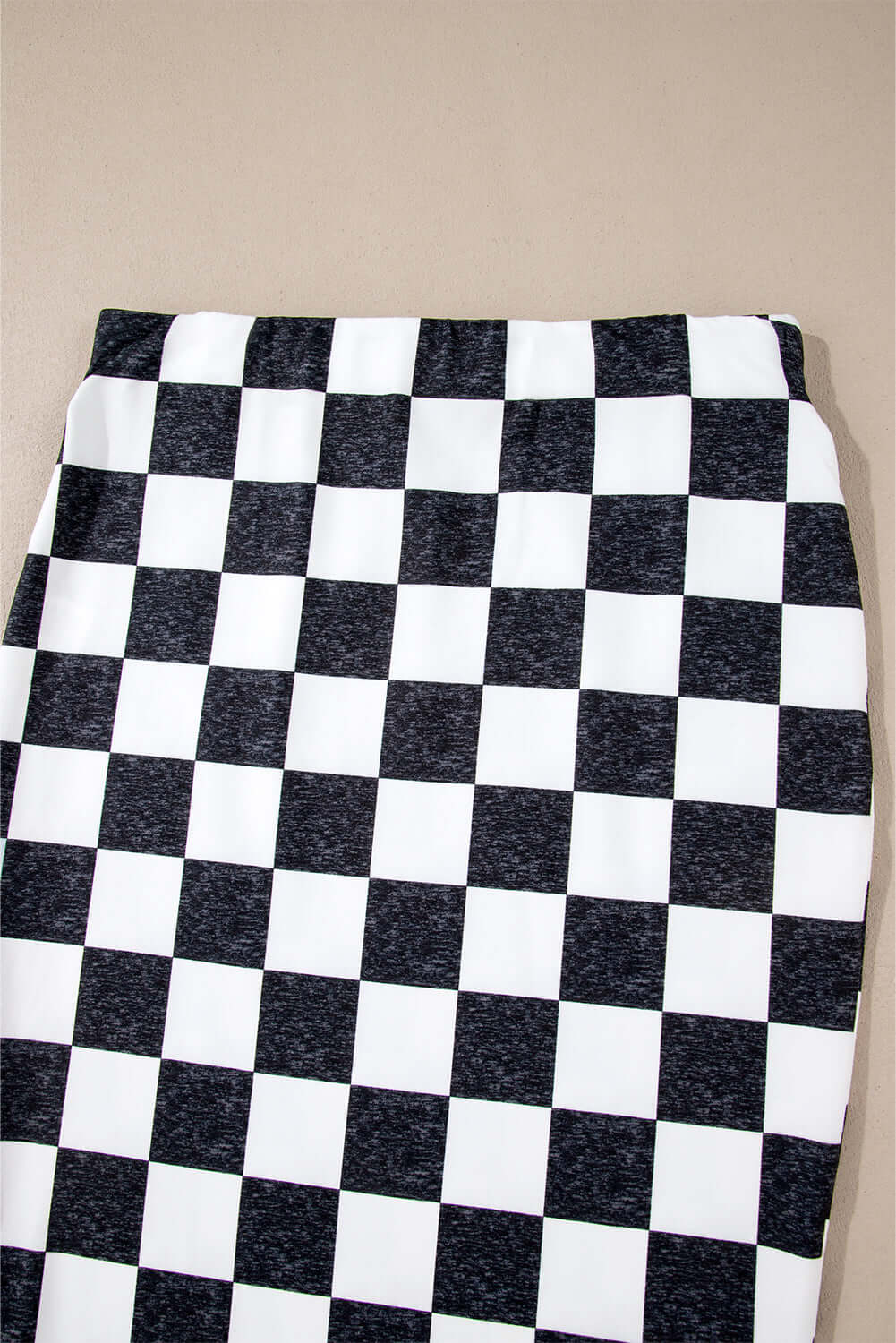 White Checkered Print Side Slit High Waist Midi Skirt Bottoms/Skirts & Petticoat Luxurious Weddings