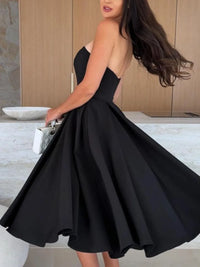 Solid Color Tube Midi Dress Summer Dress Luxurious Weddings