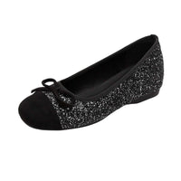 Bow Contrast Sequin Round Toe Slip-Ons flat shoes Luxurious Weddings