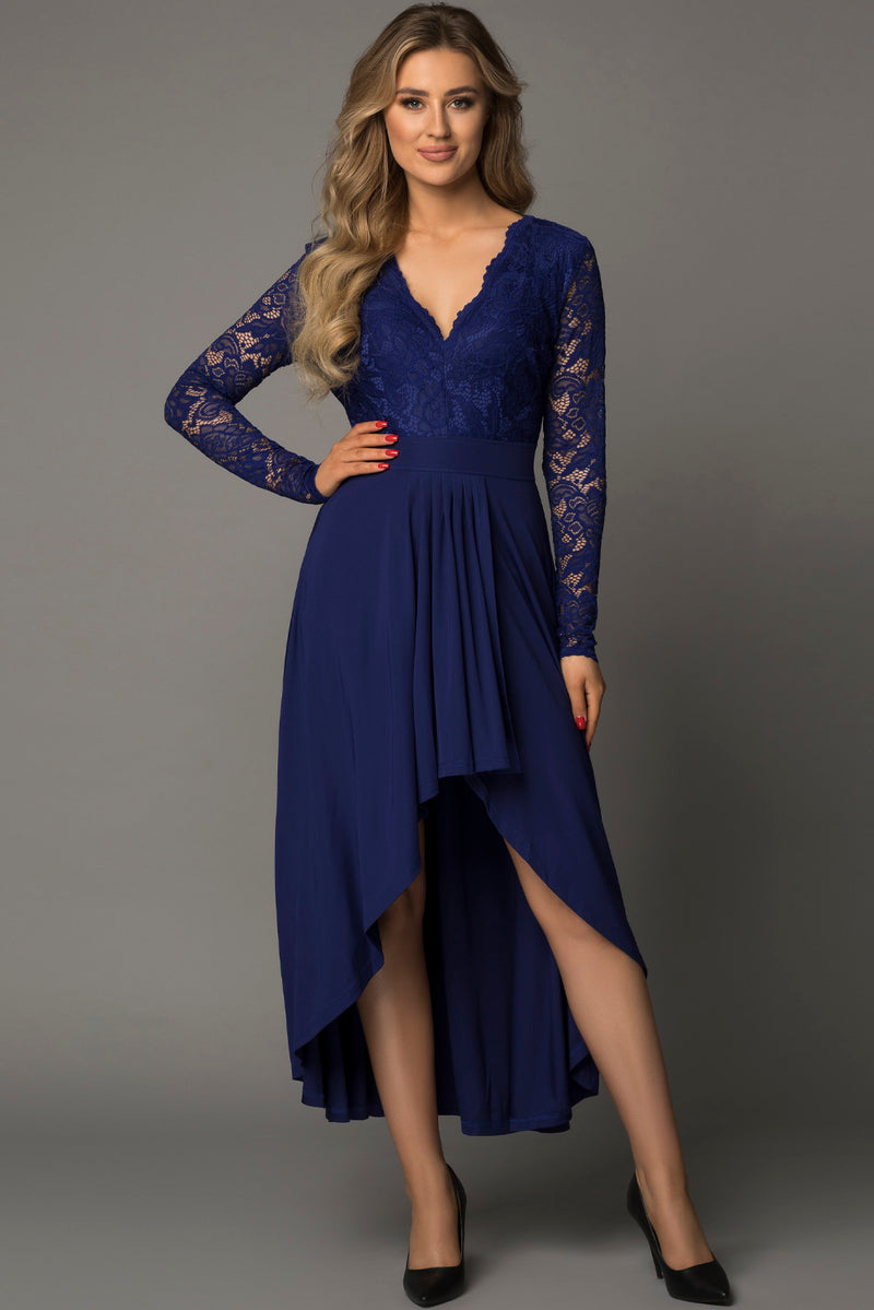Lace High-Low V-Neck Dress Mother of the bride Luxurious Weddings
