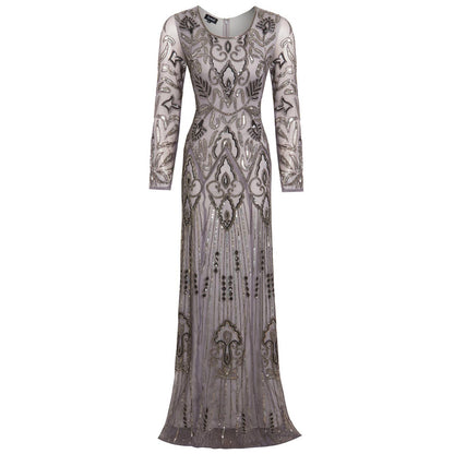 Isabella Embellished Long Sleeve Gatsby Maxi Dress Dress Luxurious Weddings