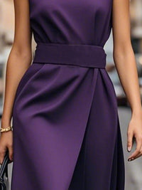 Round Neck Sleeveless Midi Sheath Dress Midi dresses Luxurious Weddings