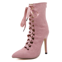 Strappy high heel nude boots Boots Luxurious Weddings