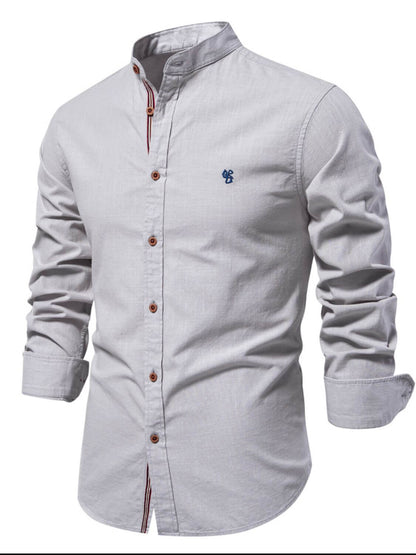 Men's Full Size Button Down Embroidered Shirt Plus Size Shirt Luxurious Weddings