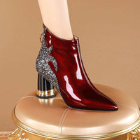Point Toe Block Heel Ankle Boots boots Luxurious Weddings