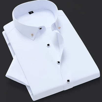 Men's Solid Dress Shirt - Perfect for Any Occasion! Men's Formal Shirts Luxurious Weddings