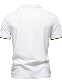 Men's Giraffe Embroidered Collared Neck Contrast Polo Men's Polos Luxurious Weddings