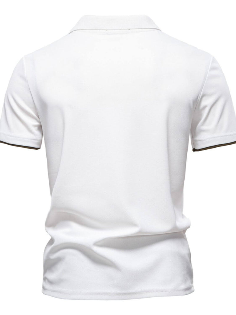 Men's Giraffe Embroidered Collared Neck Contrast Polo Men's Polos Luxurious Weddings