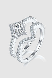 1 Carat Moissanite 925 Sterling Silver Double Layered Ring Rings Luxurious Weddings