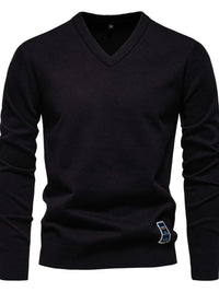 Men's Ribbed Hem V-Neck Long Sleeve Sweater Sweatshirts Luxurious Weddings