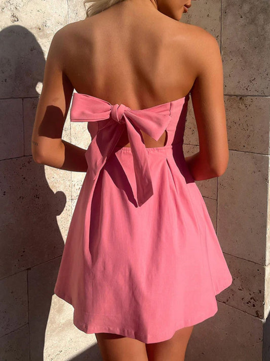 Devine Bow Back Tube Mini Dress Mini dress Luxurious Weddings