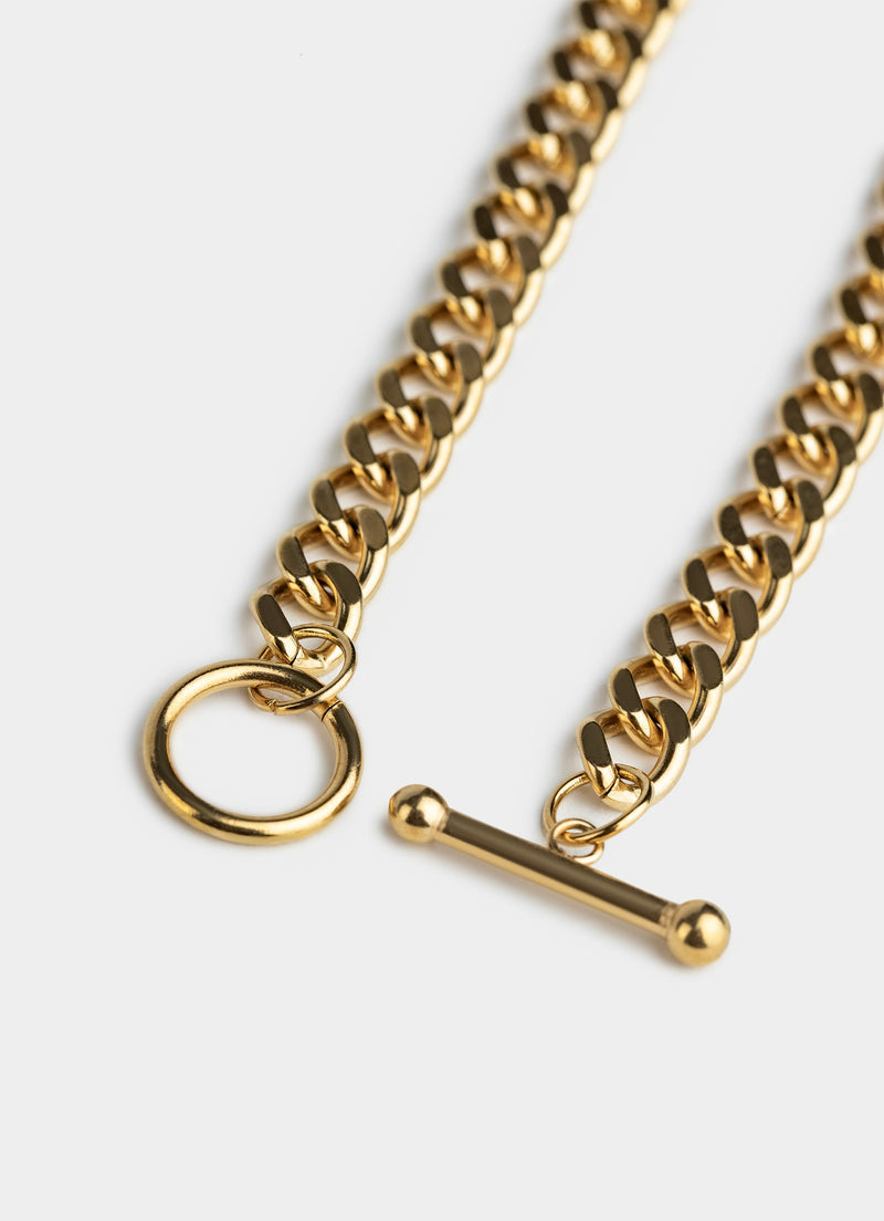 Bar Clasp Cuban Bracelet - 18K Gold Plated