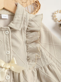 Children's Ruffled Bow Collared Neck Dress kids clothing Luxurious Weddings