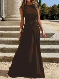 Round Neck Sleeveless Maxi Dress Maxi dress Luxurious Weddings