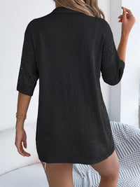 Openwork Open Front Half Sleeve Cardigan Cardigans Luxurious Weddings