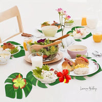 60Pcs Tropical Theme Decorations Fake Leaves Luxurious Weddings