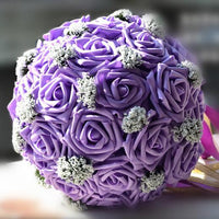 Bride 's Bouquet Red Pink Blue And Purple bouquet Luxurious Weddings