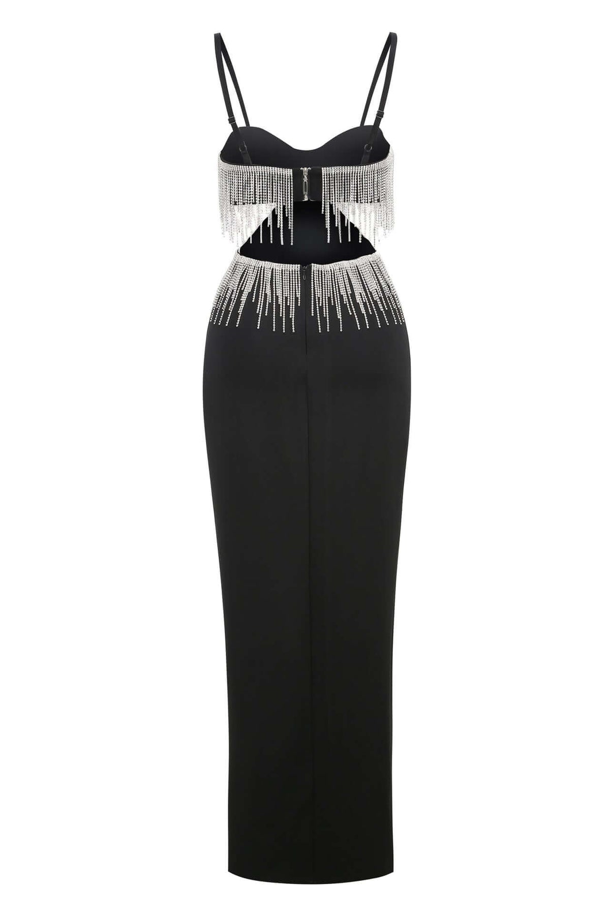 Luxury Heavy Tassel High Waist Slit Suspender Dress Formal Dress Luxurious Weddings