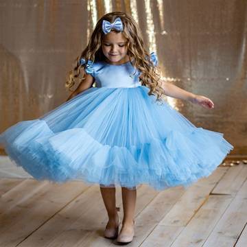 Mesh Poncho Princess Dress Children's Dress girls dress Luxurious Weddings