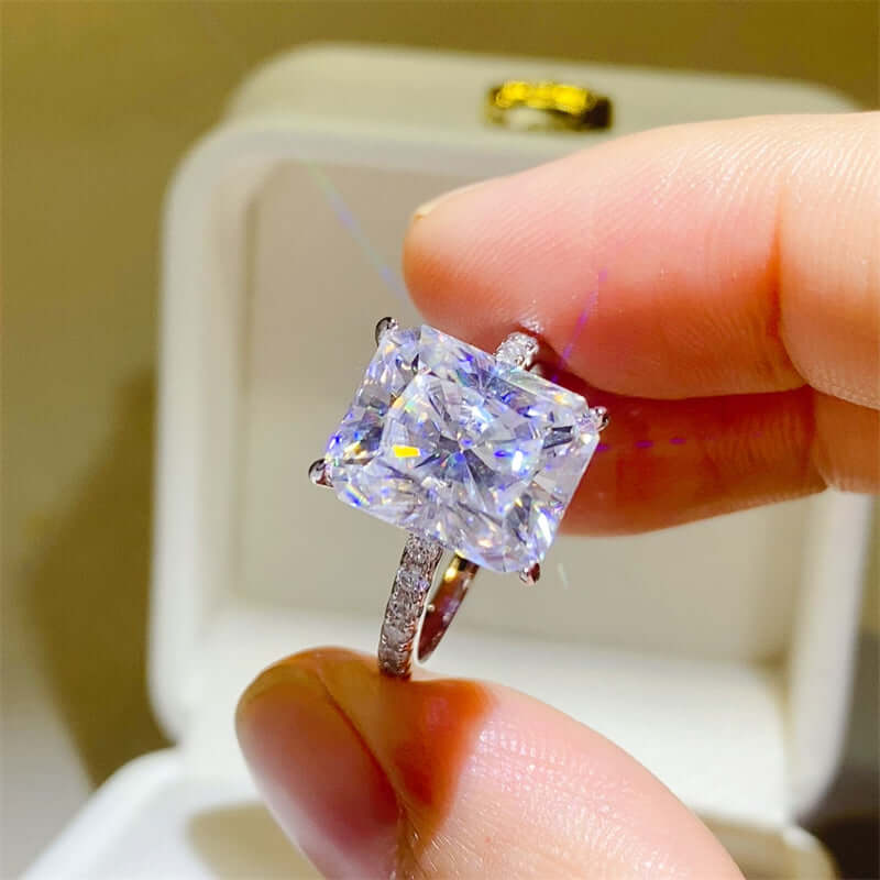 5 Carat Moissanite Zircon 925 Sterling Silver Ring Rings Luxurious Weddings