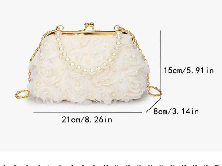 Net Lace Pleated Clutch Evening Handbag