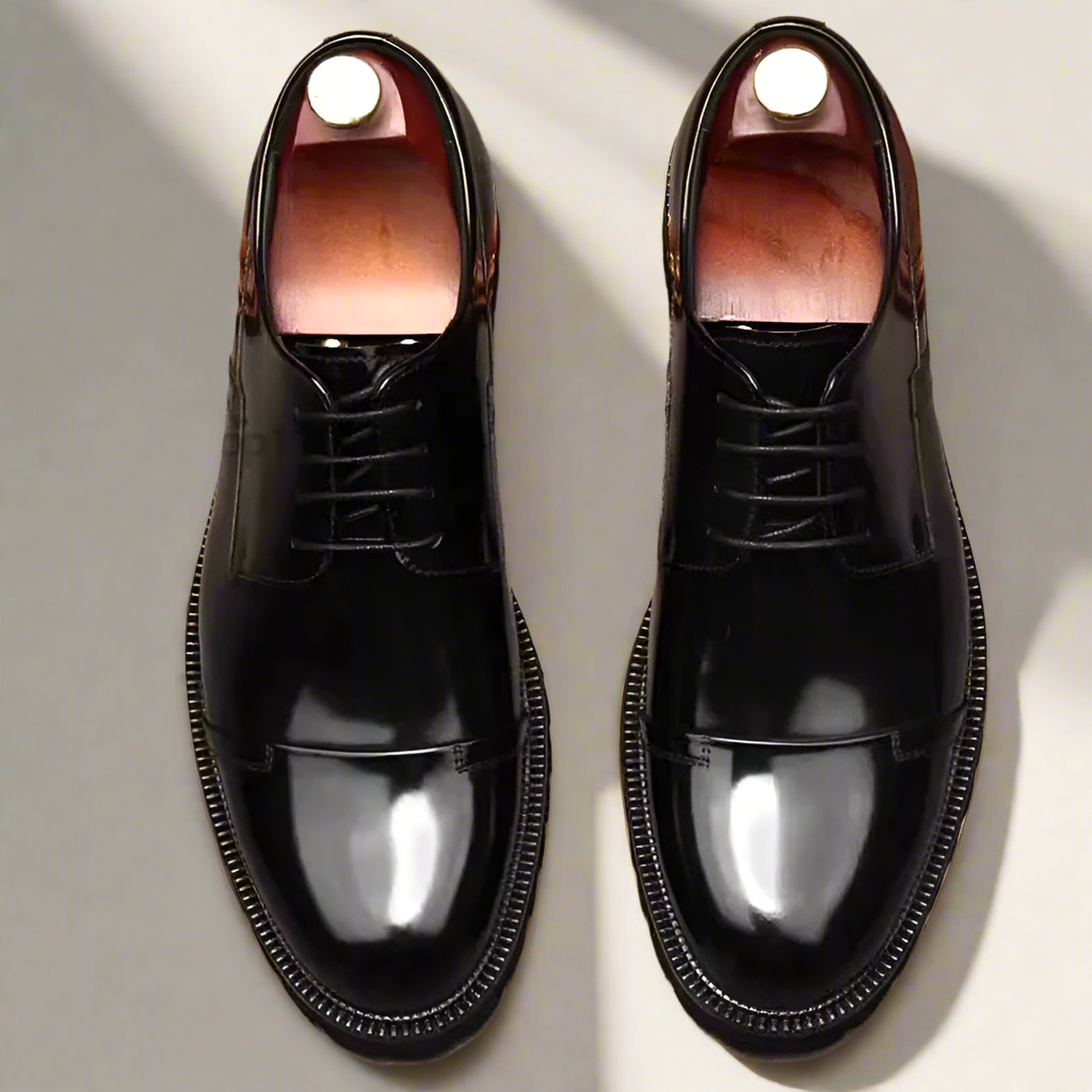 Handgefertigte Brogue-Oxford-Abendschuhe aus echtem Leder für Herren