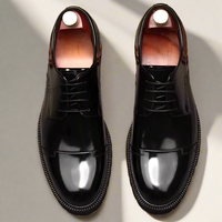 Handgefertigte Brogue-Oxford-Abendschuhe aus echtem Leder für Herren
