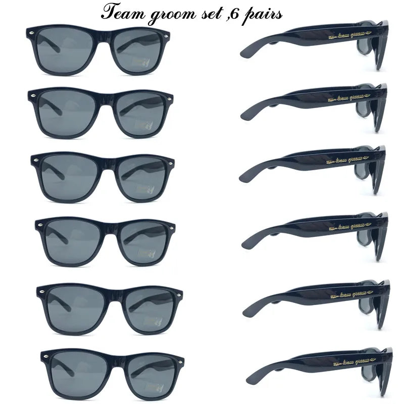 6Pcs/Lot Wedding Themed Glasses Black Groom Bestman Groomsman Wedding Favors Wedding Favors Luxurious Weddings