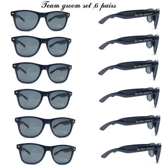 6Pcs/Lot Wedding Themed Glasses Black Groom Bestman Groomsman Wedding Favors Wedding Favors Luxurious Weddings