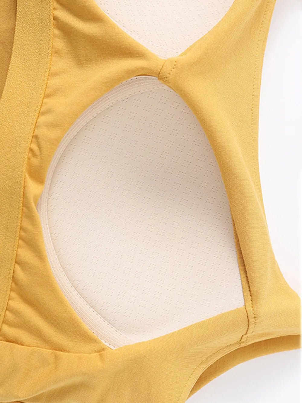 Scoop Neck Cropped Cami with Chest Pads Singlet Luxurious Weddings