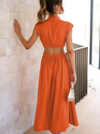 Cutout Mock Neck Sleeveless Ruched Dress Sleeveless dress Luxurious Weddings