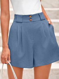 Two Button Wide Waistband Shorts Shorts Luxurious Weddings
