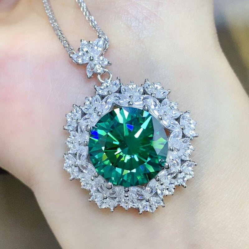 10 Carat Moissanite 925 Sterling Silver Pendant Necklace NECKLACE Luxurious Weddings